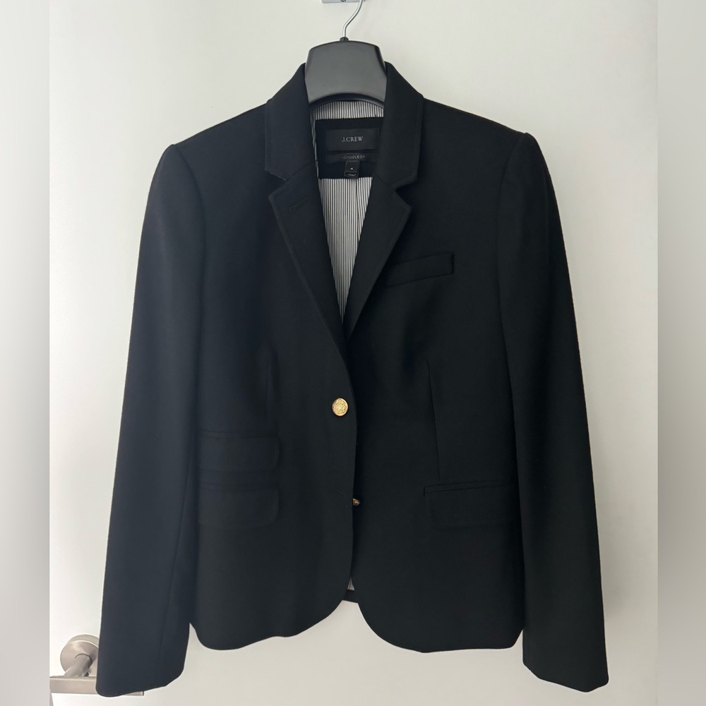 EUC J.Crew Schoolboy black wool blazer size 4